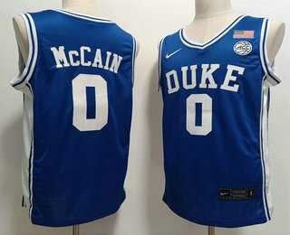 Men%27s Duke Blue Devils #0 Jared McCAIN Blue College Basketball Jersey->college and high school->NBA Jersey